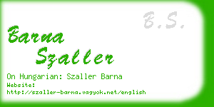 barna szaller business card